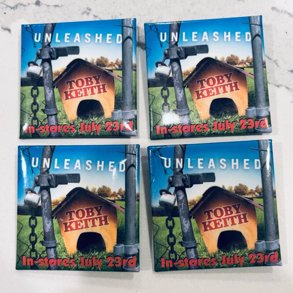 4 Toby Keith Unleashed Promotional Release Pins